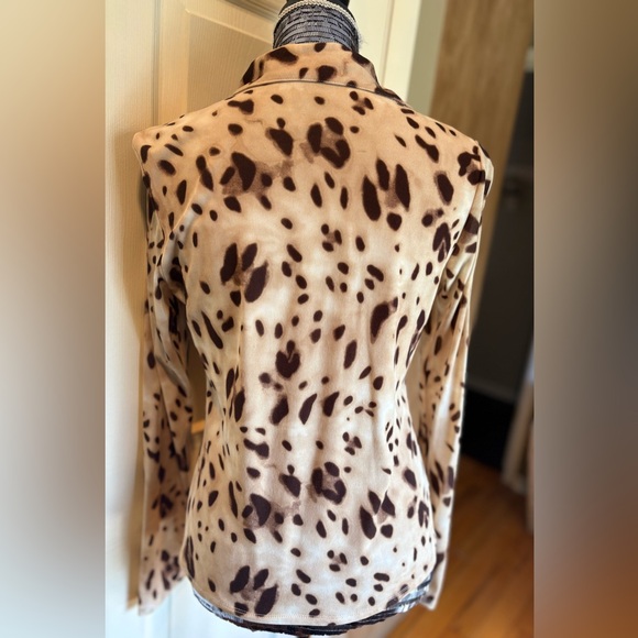 INC International Concepts Animal Print Brown & Cream Button-Down Shirt - Picture 2 of 5